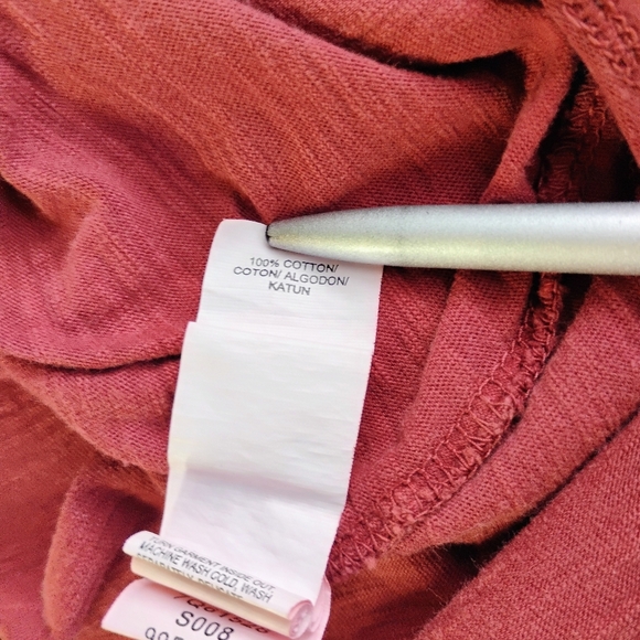 Lucky Brand Top Womens Plus 1X Red Embroidered Flowy Boho Bohemian Casual - Picture 6 of 11